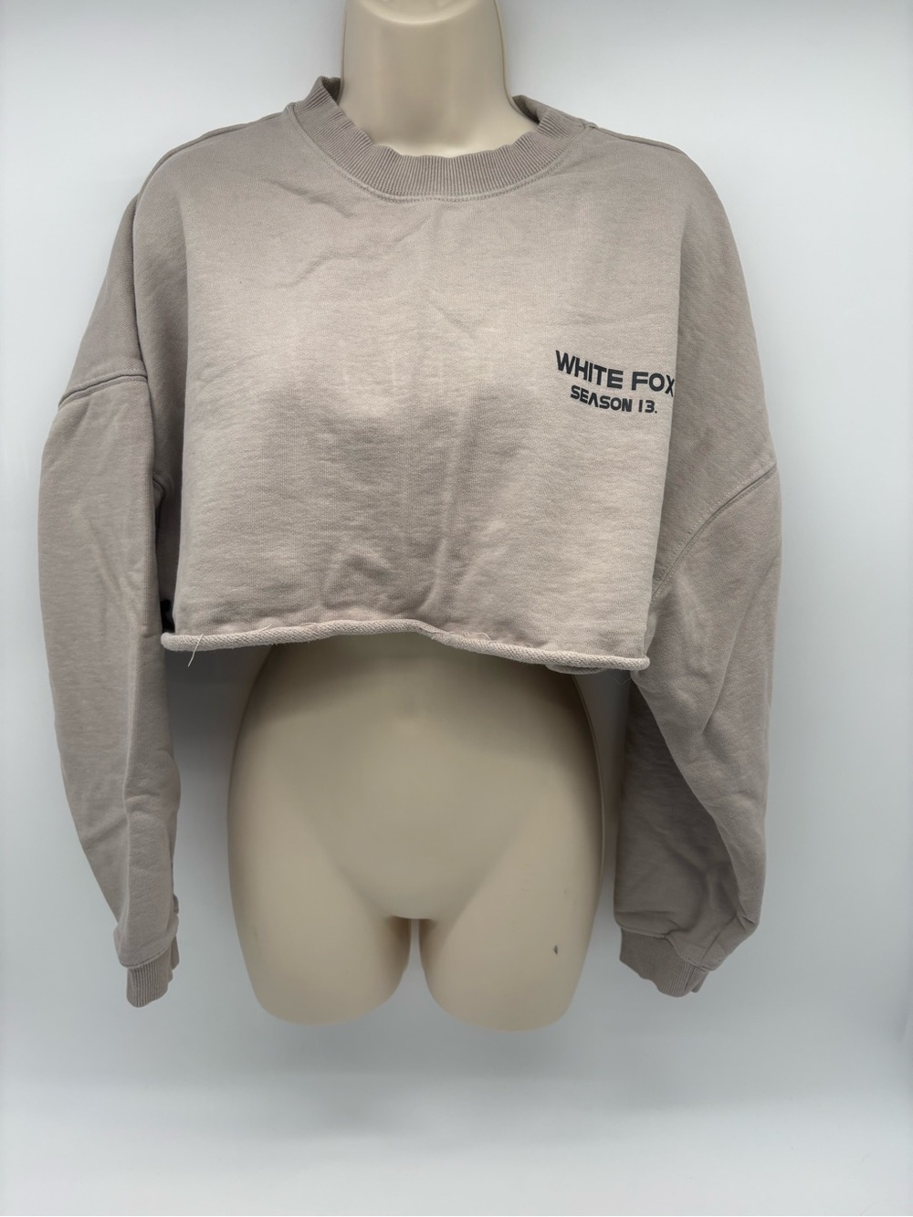 White Fox Cropped Sweatshirt